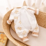 Осенний демисезонный комбинезон для новорожденных для младенца, стеганое детское боди, осеннее термобелье