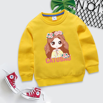 Girls Sweatshirt 2021 Spring and Autumn New 1-10 Years Old Children Spring and Autumn Dress Western Style Pullover Top Boy base shirt