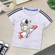 Children T - shirt boys summer dress new girl handsome short sleeve 2 - 9 baby Han Edition round - collar cartoon half - sleeve coat