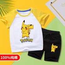 Childrens Short Sleeve Clothes 2021 New Boy Fashion Sports Two Pieces of Girl Baby Tops Pure Cotton Gas