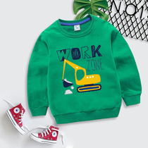 Childrens round neck sweater Spring and Autumn New Small Children Baby Terry base shirt girl loose cartoon top cotton