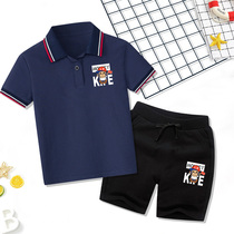 Boys Summer Summer Summer Summer Printing Fashion Fashion POLO Short Sleeve Baby Two - Piece Package