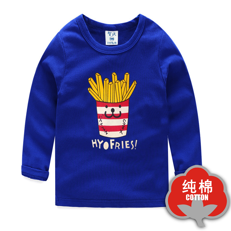 Áo thun cotton trẻ em dài tay 2018 xuân hè mới vừa và nhỏ cho bé sơ sinh bé trai và bé gái chạm đáy quần áo bé gái