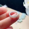 Natural jadeite ice ring clear water yellow and green double color