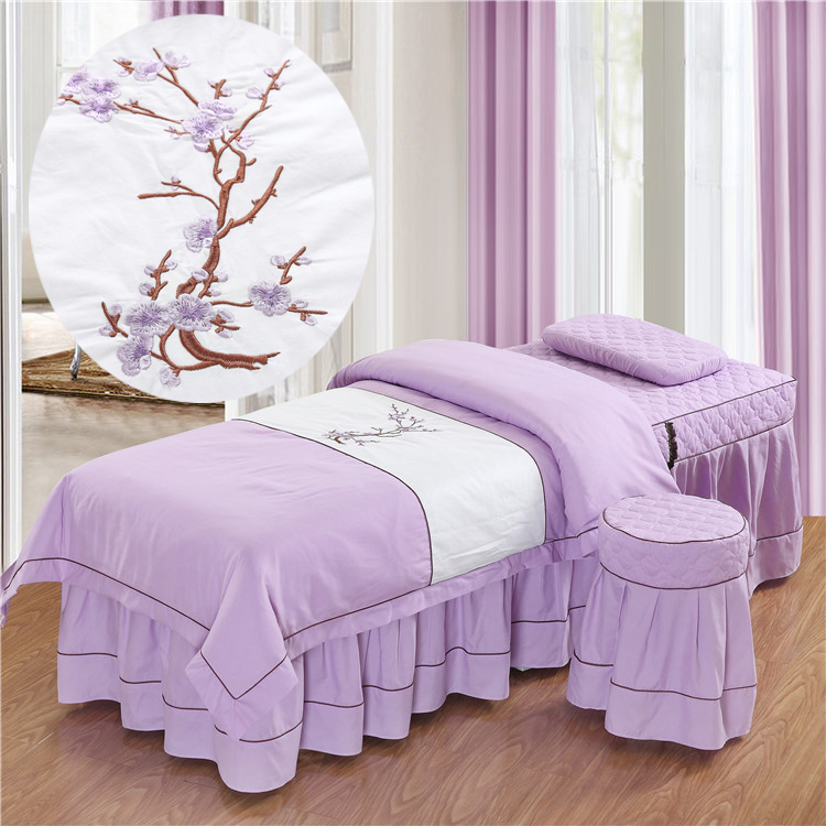 Simple khăn trải giường bông denim châu Âu vẻ đẹp mỹ phẩm câu lạc bộ đặc biệt nệm bìa Body hình thang đầu vuông đầu tròn - Trang bị tấm ga bọc giường spa