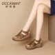 Giày sandal nêm nữ Q Q20 nữ 2020 mới nguyên bản retro làm bằng da bò thoải mái đế dày đế dày 05068 - Sandal