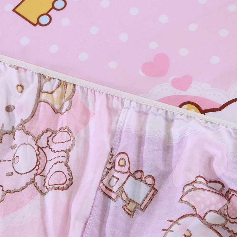 Giường đơn mảnh bông 笠 HelloKitty bông trẻ em phim hoạt hình tấm ga trải giường bìa Simmons giường bìa 1 m 2 đặc biệt cung cấp Ga chun và ga phủ