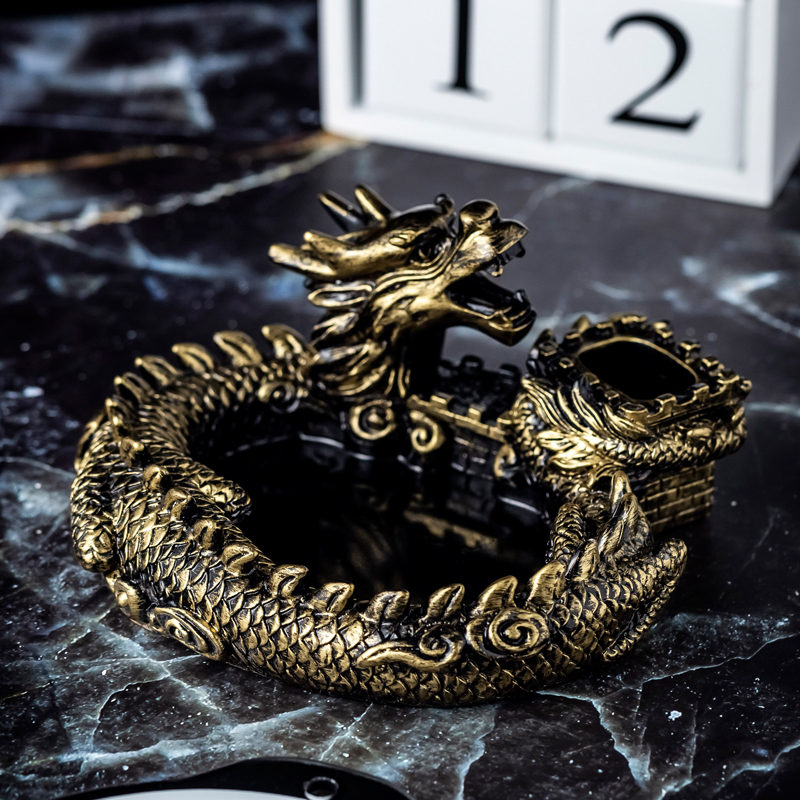 Ashtray Creative Large Personality Fashion Living Room Chinese Retro Dragon Ashtray