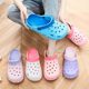 Pull-back Croc Shoes Women's Summer Breathable Couples Beach Sandals Women's Korean Style Non-Slip Baotou Nurse Slippers for Outerwear