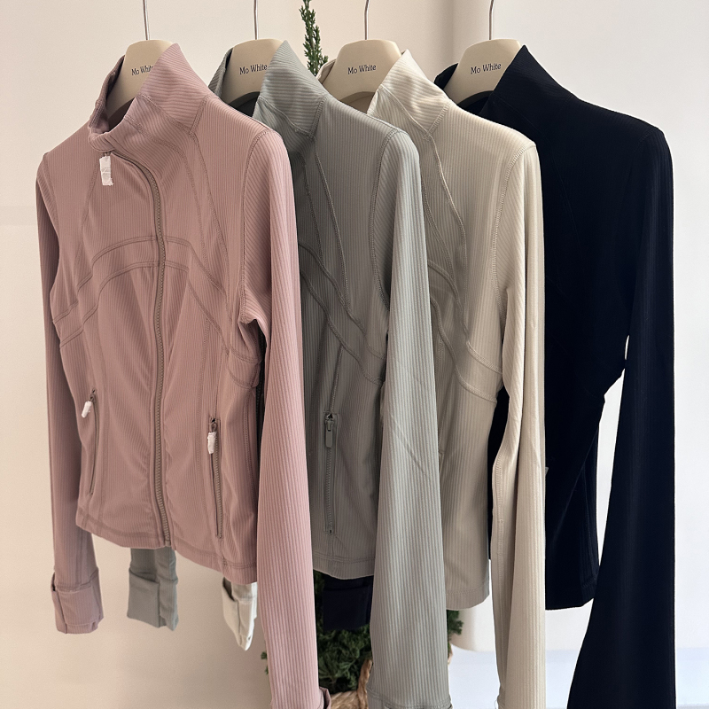 Lulu's Same Style Define Women's Slim-Fit Short Waist-Cinching Core-Absorbing Jacket Yoga Outdoor Sports Stand-Up Collar Jacket