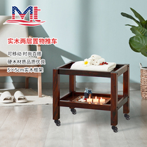 MT Infini beauty cart storage cart Solid wood two-layer wooden hair tool car Beauty cart