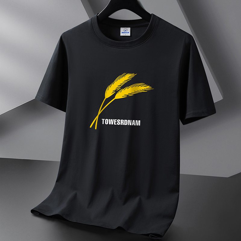 2024 New Heavyweight 200g Pure Cotton T-Shirt Unisex Short-Sleeve Base Shirt Summer Plus Size Half-Sleeve - Wheat Spike
