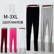 Modal leggings womens outer wear thin plus fat plus big fat MM large size high waist elastic tight pants