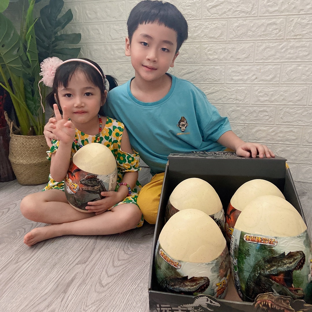 Children's Jurassic Dinosaur Egg Dragon Model Dragon Dressed Dresses Dressed with Family Wine Plant Zombie Egg Puzzle Toy Men