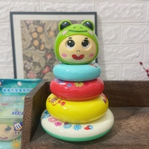 Beauty Clorox Little Frog Lies Child Puzzle Rainbow Tower Ferrule 0-2-year-old Baby Early to teach Baby Toys