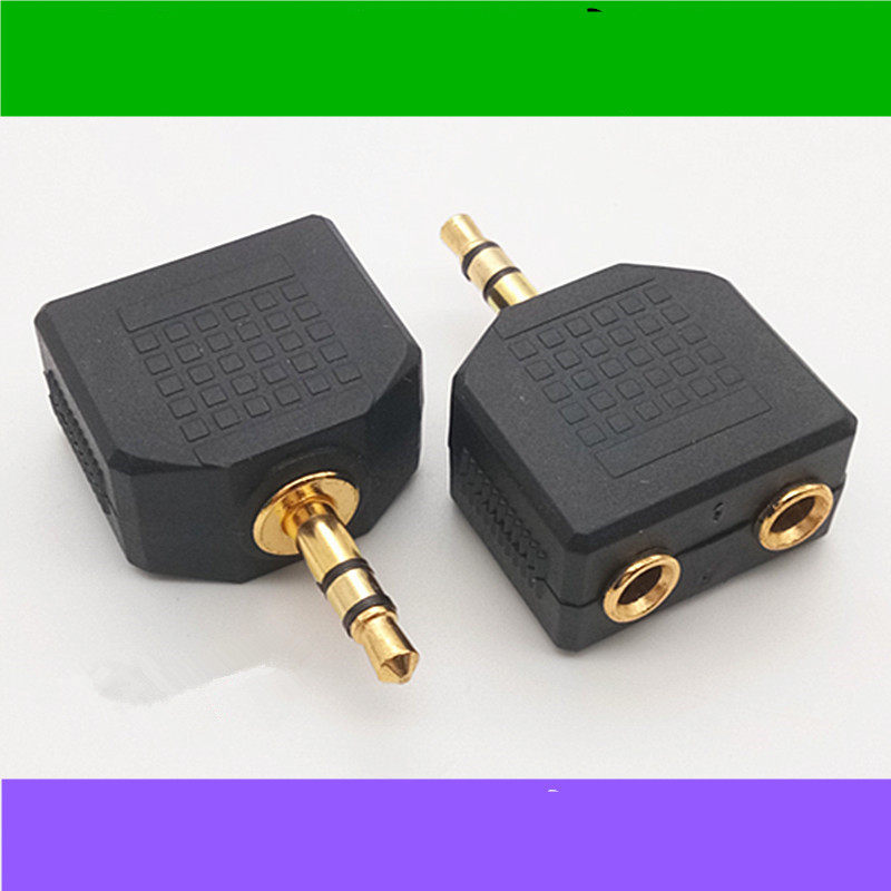 Headphone converter audio adapter couple plug one-two extension cord 3 5mm one-two female