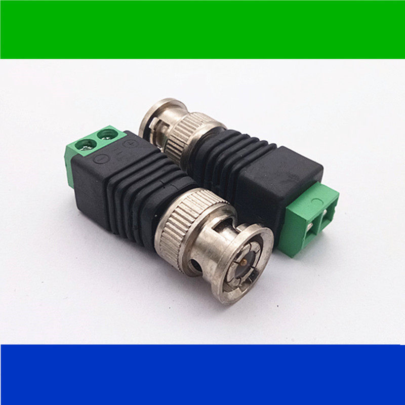 Green BNC male terminal welding-free power adapter Q9 surveillance camera positive and negative terminals