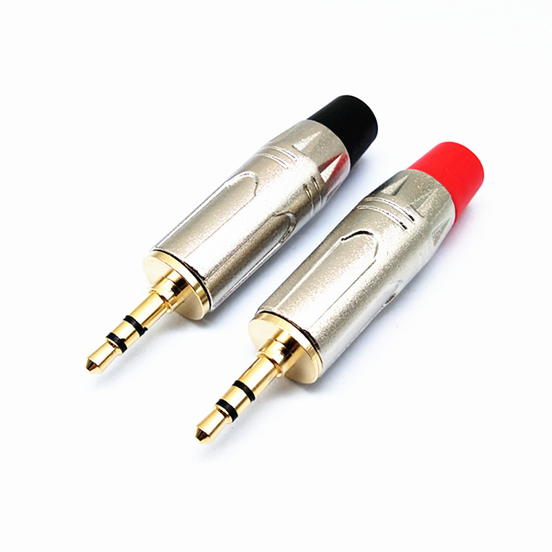 Brightly plated nickel 3 5mm earphone audio plug 3 5 stereo 3 small three-core AUX wire welding head type