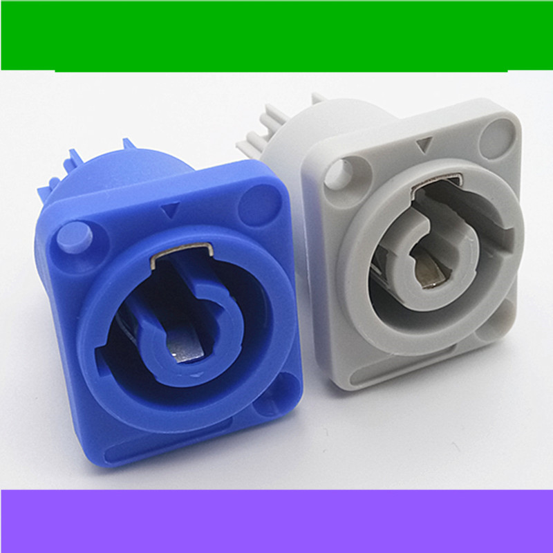 Blue white 3-core professional plug female seat audio power outlet speaker professional wiring socket 3-core ohm socket