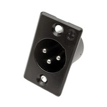 Black lacquered tinned needle Three-core Canon male head square base metal long Caron public seat 3 Core microphone socket Cannon public