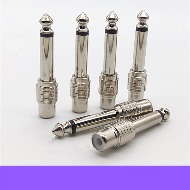 New nickel plated 6 5 turn lotus mother AV seat audio adapter 6 5 turns RCA mother FM desk microphone 6 35mm