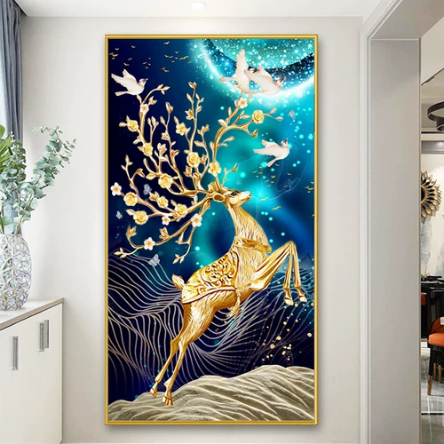 Новая вышиваемая вышиваемая вышивка 2022 крыльца лось маленькие детали сама спальня для гостиной вышива