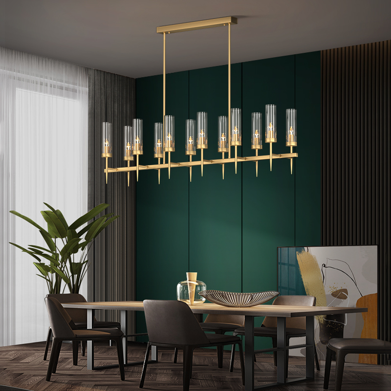 Dining Room Chandelia Minimalist Modern Creative Personality Small Bar Dining Room Dining Room Table Chandelia Nordic Lamp Minimis Long Strips Lamp