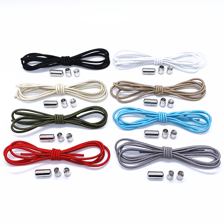 Metal Capsule Elastic Lazy Shoelaces, Elastic Rubber Band, Round No-Tie Lazy Shoelaces, Cord Stopper Adjustment Metal Capsule Elastic Lazy Shoelaces, Elastic Rubber Band, Round No-Tie Lazy Shoelaces, Cord Stopper Adjustment