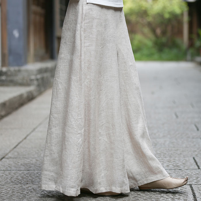 West Window-Tea served Zen Zen Mantra Tea Suit 2022 Women New Linen Broadlegged Pants Loose with Hemp Broadlegged Pants