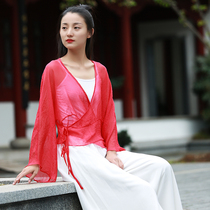 Summer yarn-Chinese style Chinese style Zen womens tea dress Zen dress Zen dance clothing Spring and summer inverted large sleeve top jacket