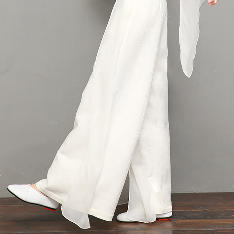 Half - Linen - 2023 Spring and Autumn New Zen Female Leisure and Tea Dress Meditation Meditation Trouser