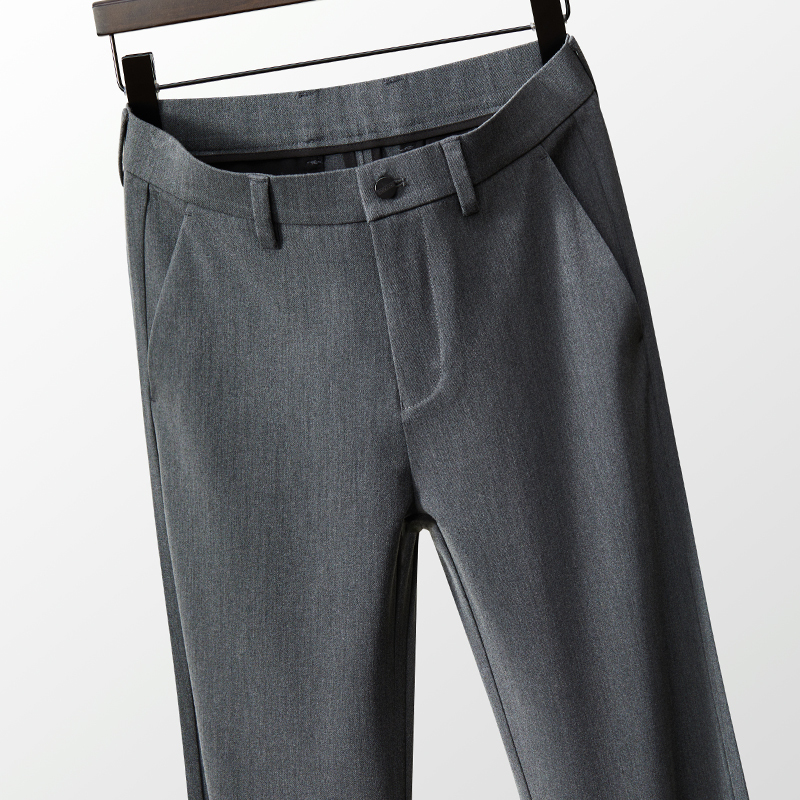 Evkv Spring Casual Dress Pants Men's Gray Suit Pants Spring and Autumn Business Men's Pants Wrinkle-Free Drape Casual Pants