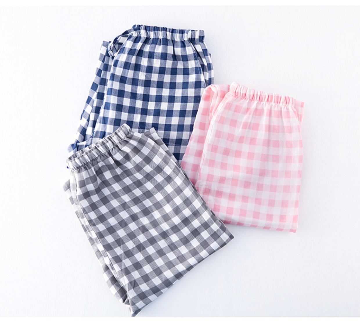 Cặp đôi Nhật Bản cotton mới gạc đôi của phụ nữ kẻ sọc quần ngủ mùa xuân và mùa thu mùa thu quần nhà dịch vụ quần ngủ nam - Quần tây quần jean ống rộng nam