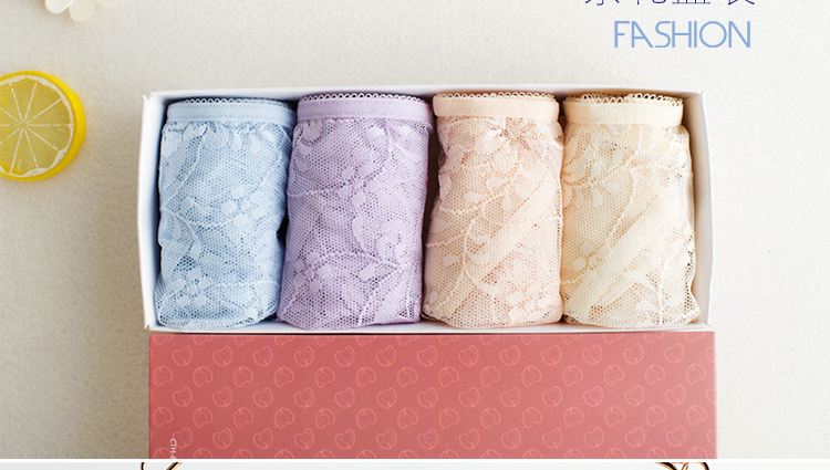 4 chất liệu vải ren cao cấp không có dấu vết thắt lưng thấp đồ lót nữ cám dỗ cotton crepe lưới trong suốt - Giống cái quần lót đôi