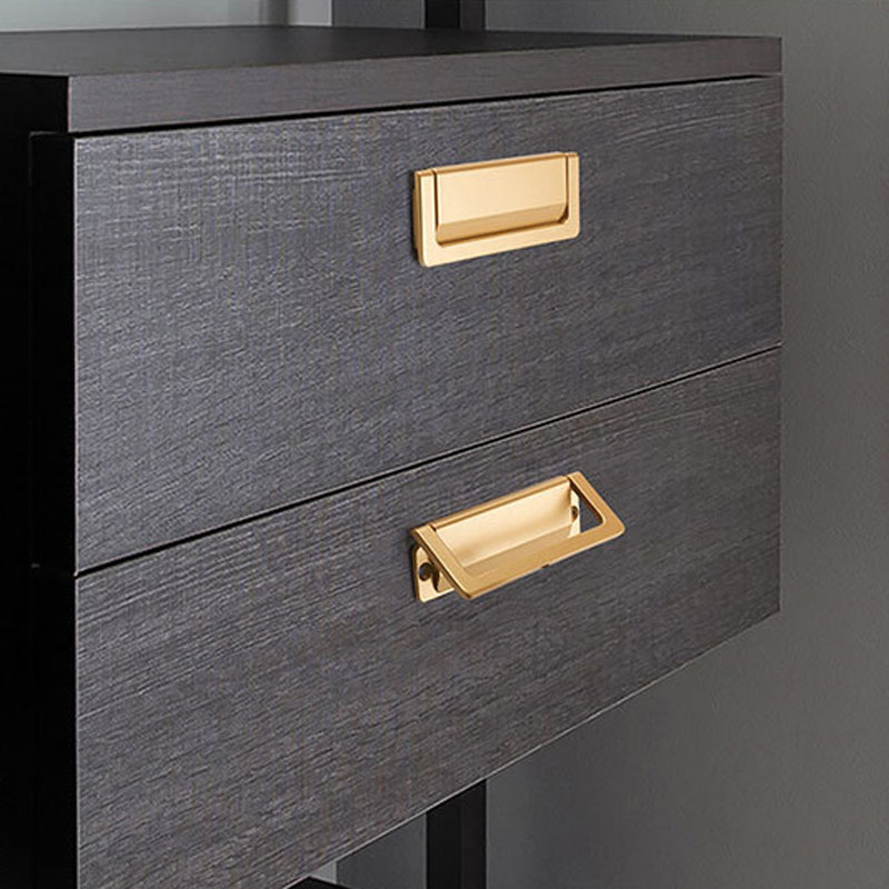 Invisible handle tatami golden light lavish cabinet door drawer free of punching dark handle wardrobe whole closet cabinet door flat handle