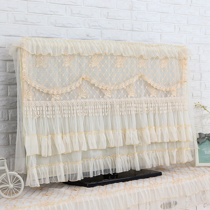 TV set cover LCD hanging 42 50 dust cover 70 inch 75 simple lace fabric 55 65 bag border