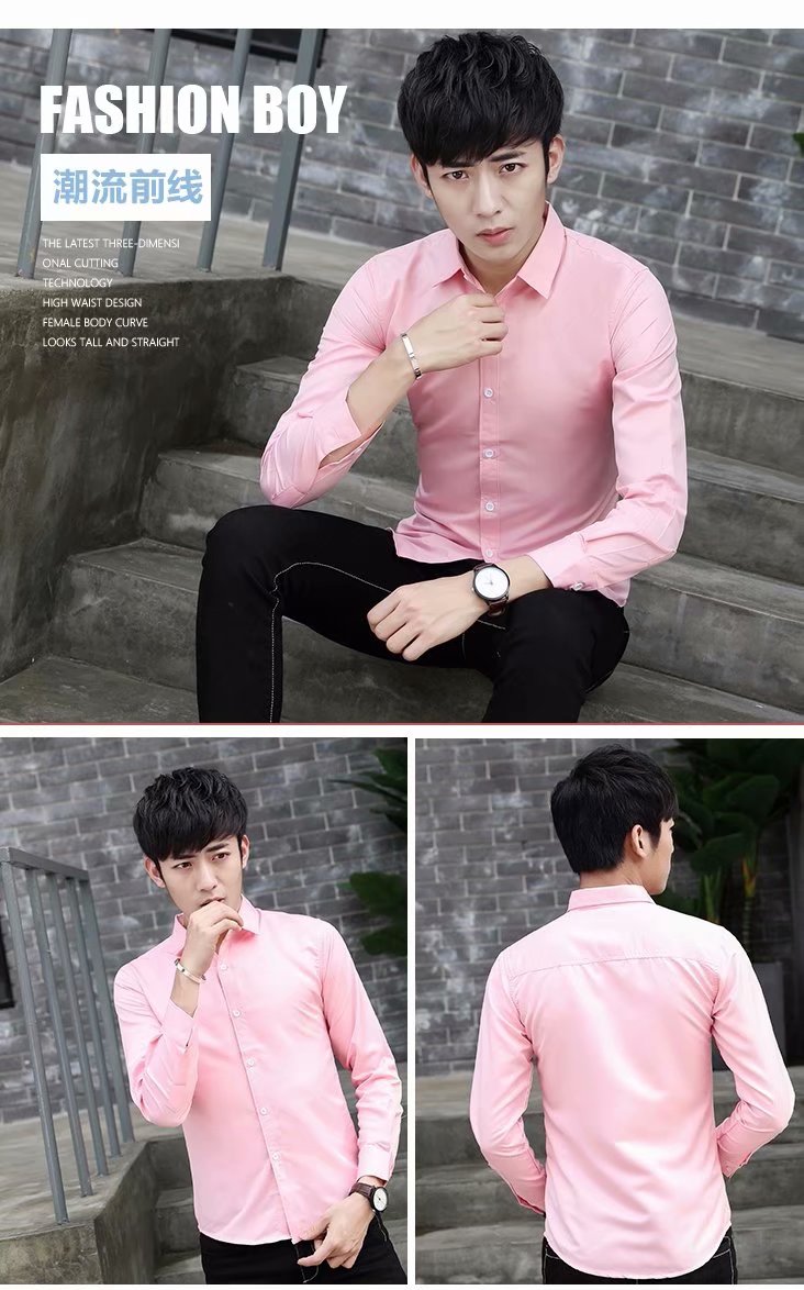 Áo sơ mi nam dài tay kinh doanh mùa hè đen giản dị áo sơ mi ngắn tay