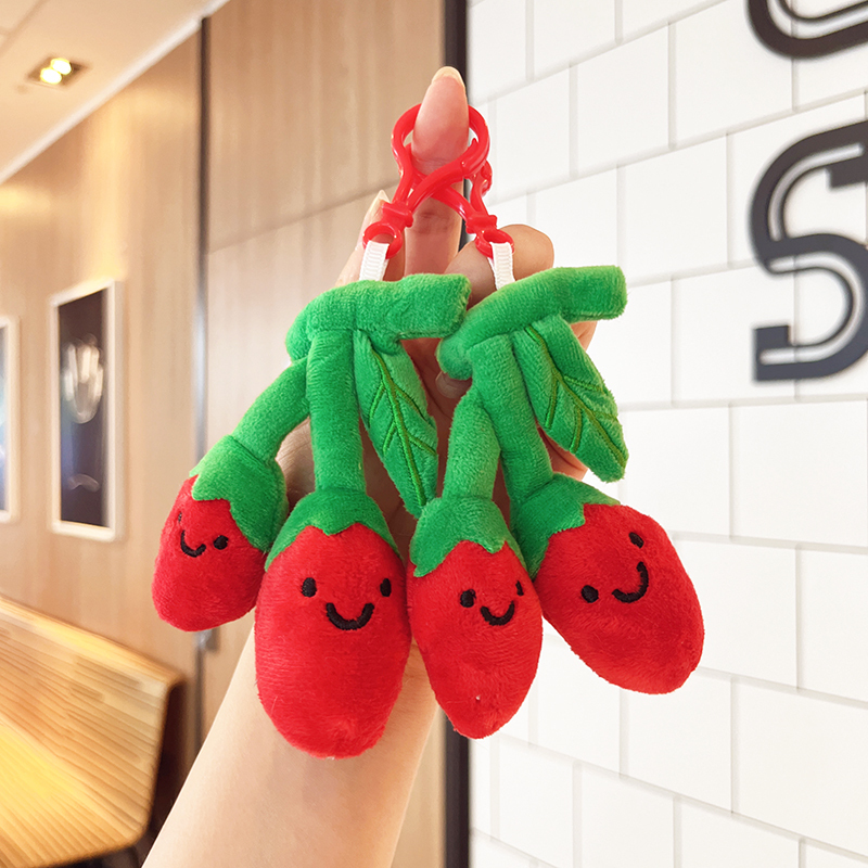 Chinese Herbal Medicine Wolfberry Plush Doll Pendant Keychain Toy Birthday Gift Bag Decoration Cartoon Keychain