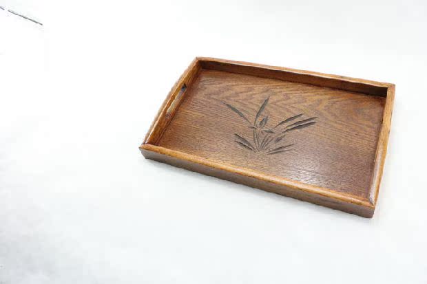 Khay gỗ hình chữ nhật Nhật Bản Khay gỗ phong lan zakka Khay trà bằng gỗ Khay gỗ rắn đồ gia dụng gỗ
