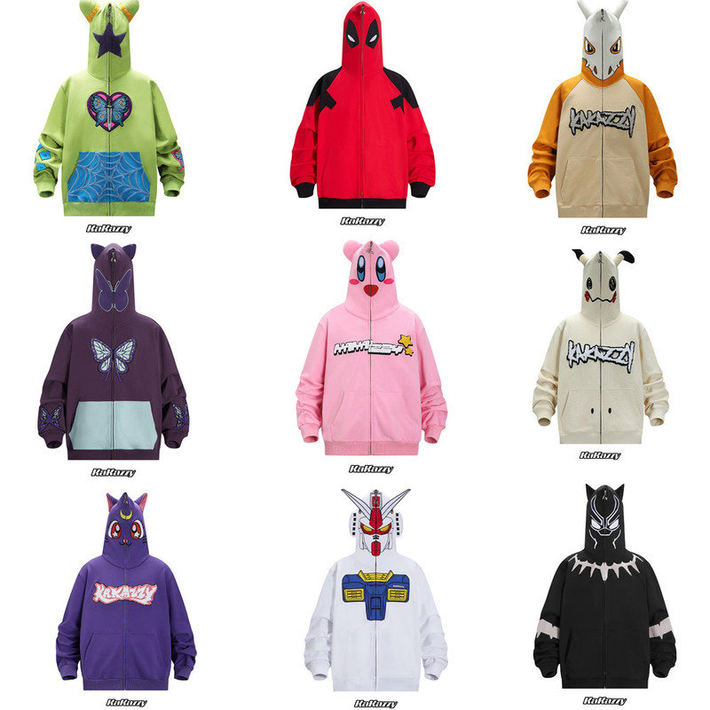 Christmas Halloween Kakaz Trendy Sweatshirt Full Pull Cosplay 3D Digital Printed Hoodie Zipper to Top Christmas Halloween Kakaz Trendy Sweatshirt Full Pull Cosplay 3D Digital Printed Hoodie Zipper to Top