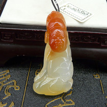 Heshunyuan Yunnan Longling natural A-grade Huanglong Yushan rib material God of Wealth pendant good luck pretty color and clever carving