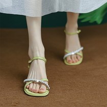 Green grass original -- ITSK -- sandal womens water drill in a line with fairy wind fit dresses Roman womens shoes