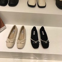 ITSK Hairy Shoes Woman Outwear Autumn Winter Plus Suede Bean Shoes Lads Shoes