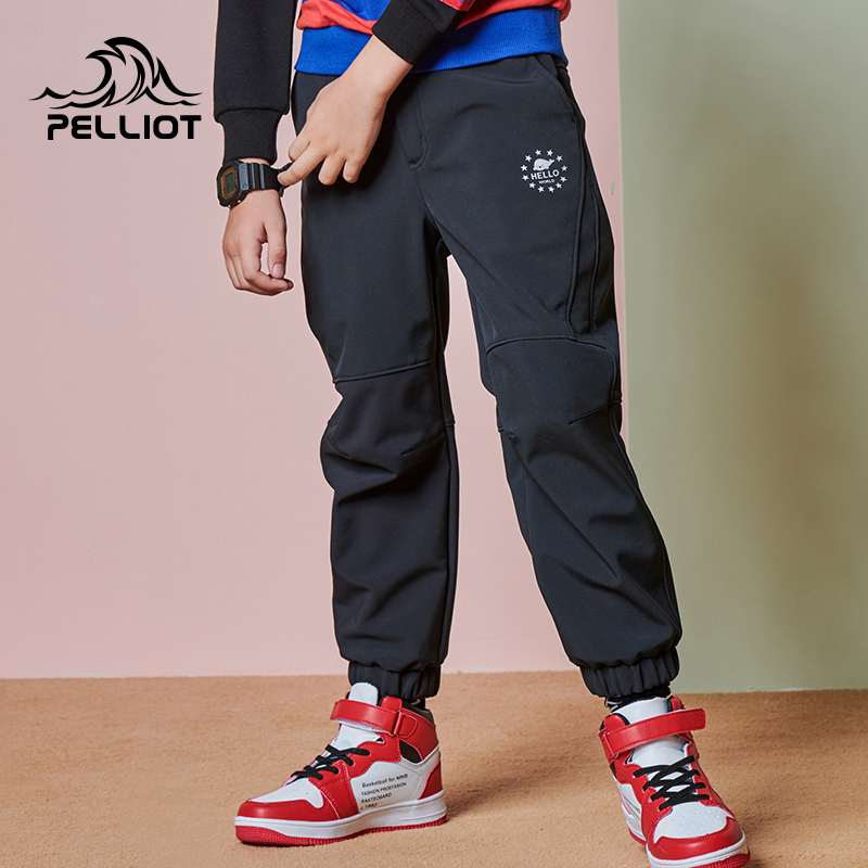 Berich and children ski pants boys girls windproof and waterproof plus suede winter pants outdoor warm flush pants