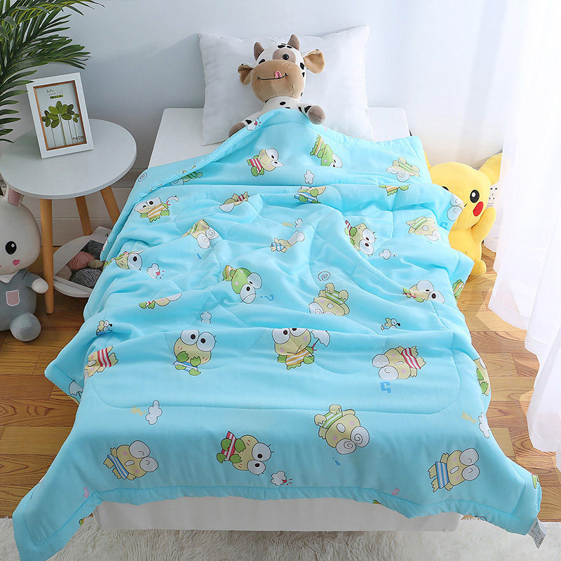 Children's cotton silk summer cool quilt kindergarten nap quilt baby air conditioner is washable artificial cotton air conditioner quilt