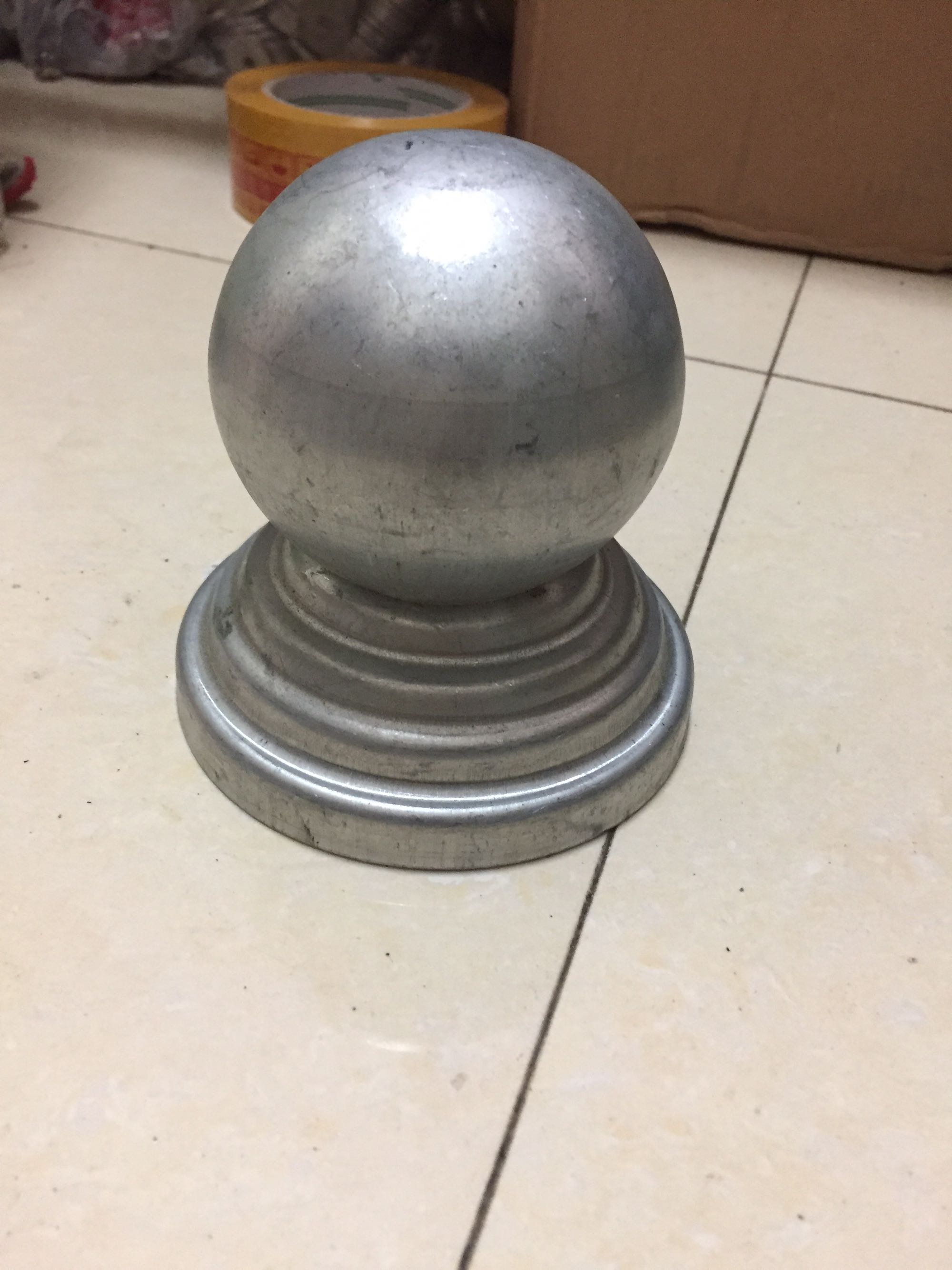 Iron art accessories flush press cylindrical decorative ball round pipe cap iron round pipe choke plug round pipe ball seat