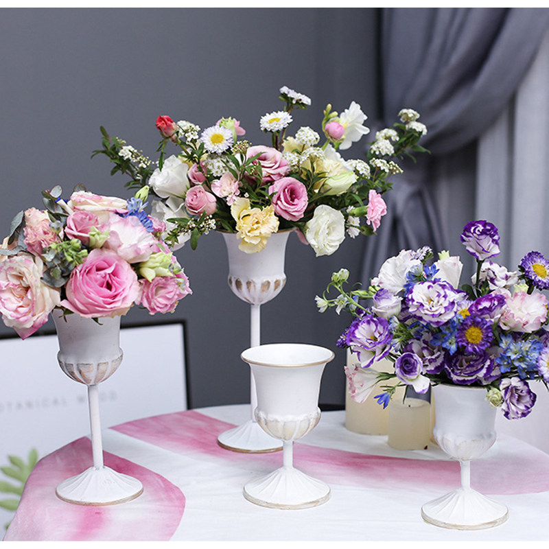 Retro Doing Old High Foot Flowers Weng Wedding Banquet Flower Art Desks Floral Flower Vases Au Style Iron Art Floral