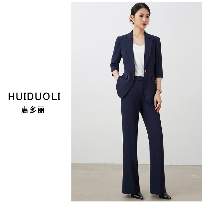 2026 Spring/Summer New Women's Suit Set: Three-Quarter Sleeve Blazer, Professional Wear, Flared Pants, Formal Two-Piece Set 2026 Spring/Summer New Women's Suit Set: Three-Quarter Sleeve Blazer, Professional Wear, Flared Pants, Formal Two-Piece Set