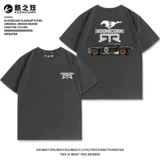 Ретро гоночный автомобиль, хлопковая футболка с коротким рукавом, свободный крой