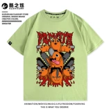 Мультяшная летняя хлопковая футболка для школьников, короткий рукав